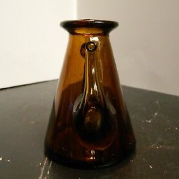 Vintage Amber Glass Bud Vase/ Pitcher/Cruet - Picture 5 of 7